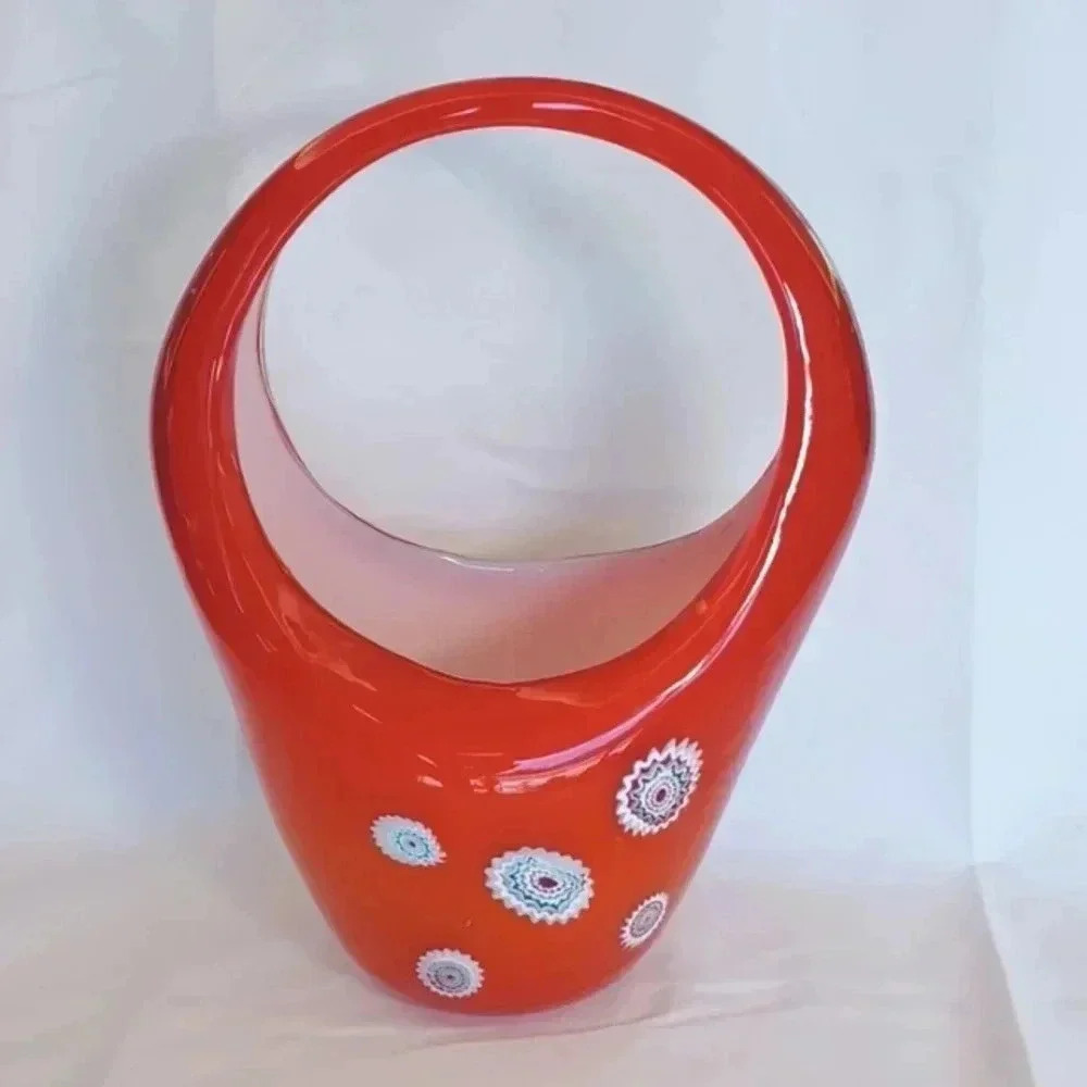 Vintage Mcm Murano Glass Basket